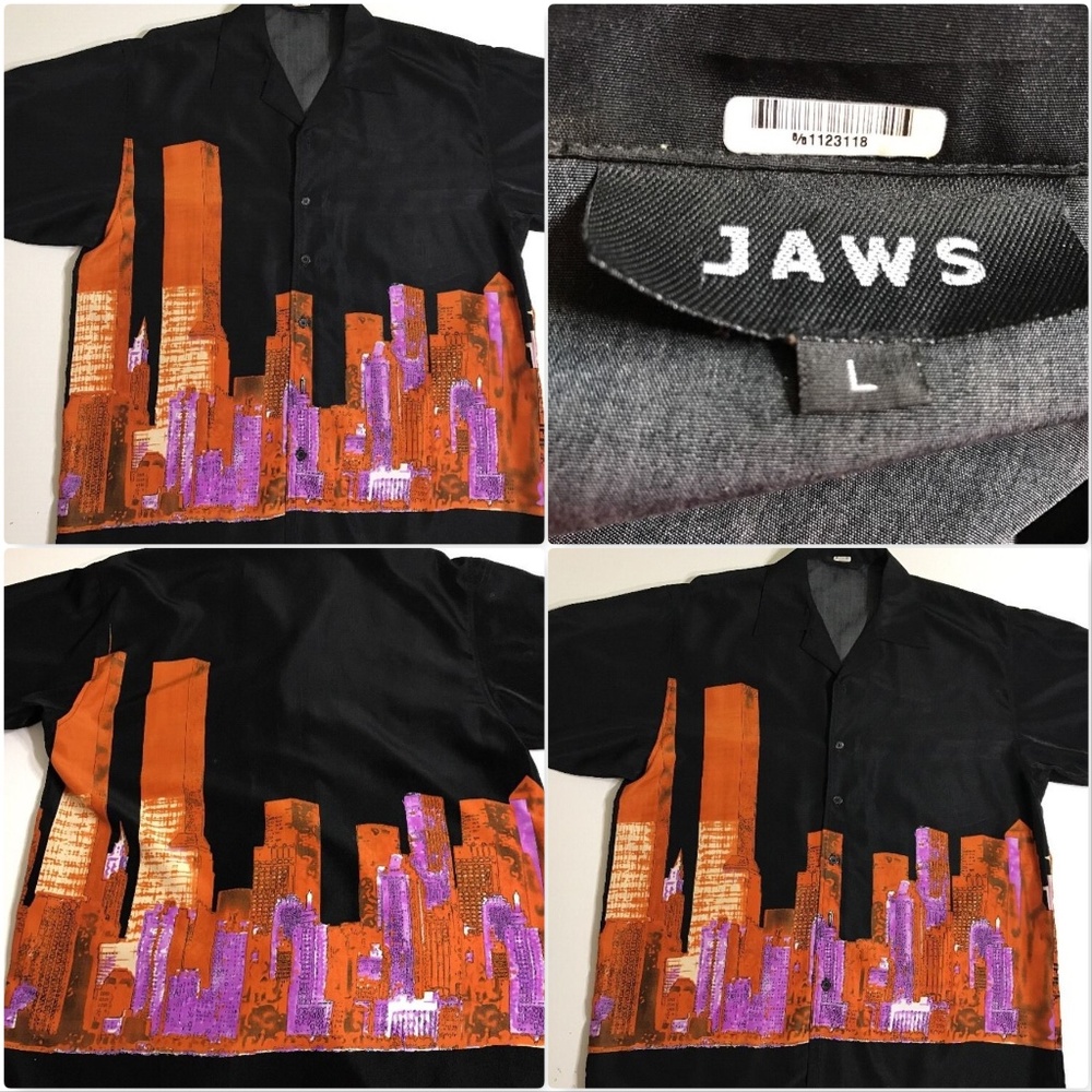 JAW MEN'S CASUAL FORMAL SHIRT SHORT SLEEVE LARGE